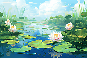 夏至氛围初夏素材