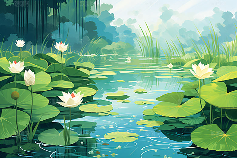 夏至清凉解暑夏天素材
