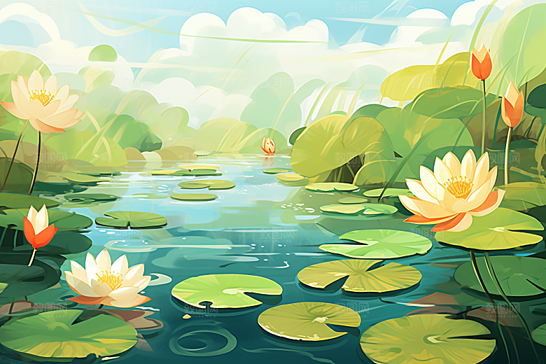 夏至夏天元素素材