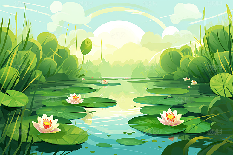 夏至氛围清新素材