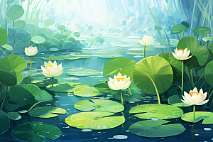 夏至氛围清新素材