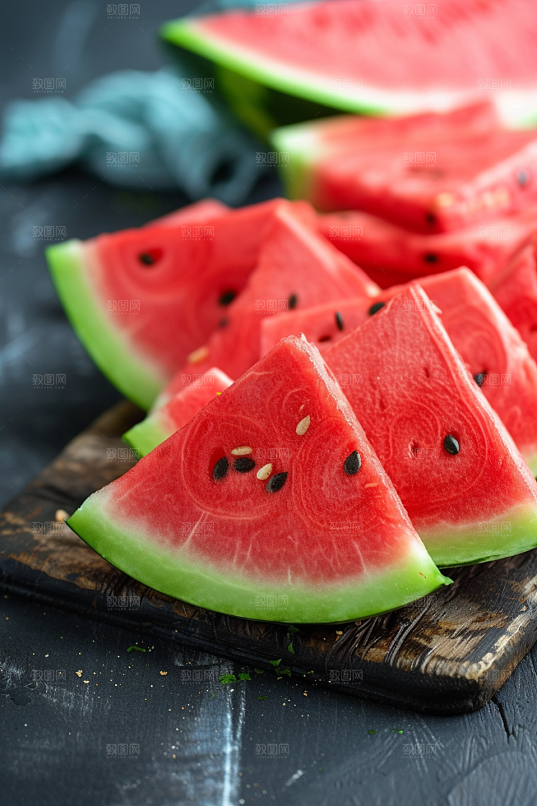 西瓜水果摄影图夏天
