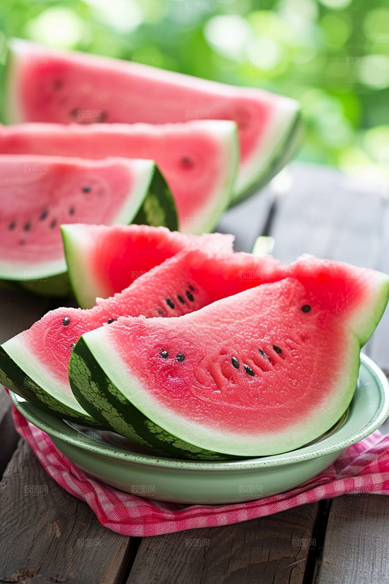 西瓜水果夏季自然