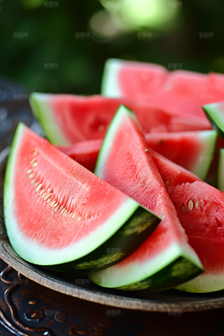 西瓜水果夏季摄影图