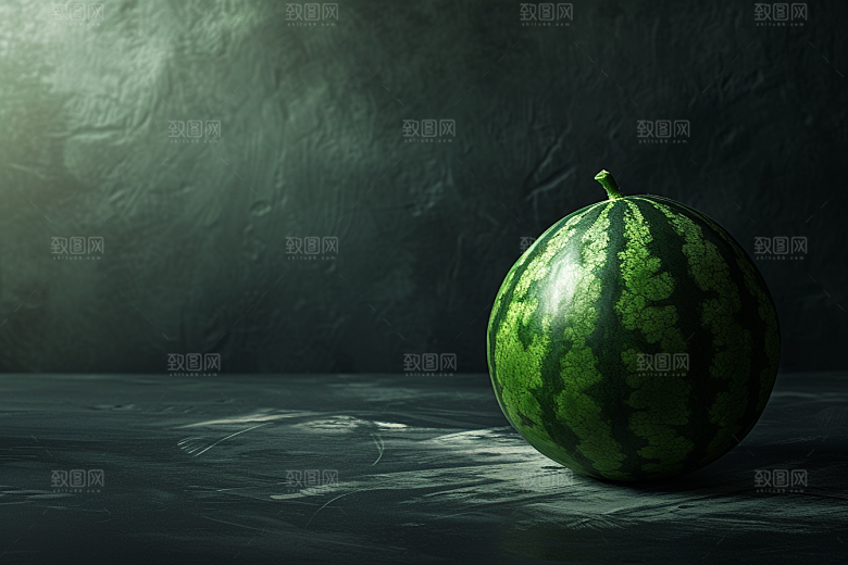 西瓜水果清新摄影图