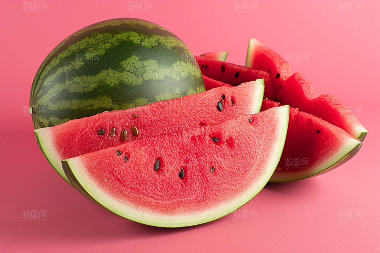 西瓜水果立夏摄影图
