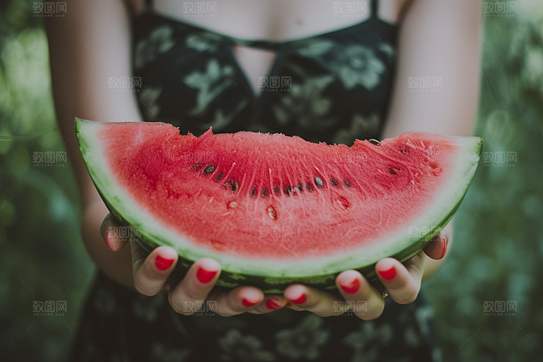 西瓜水果夏天自然