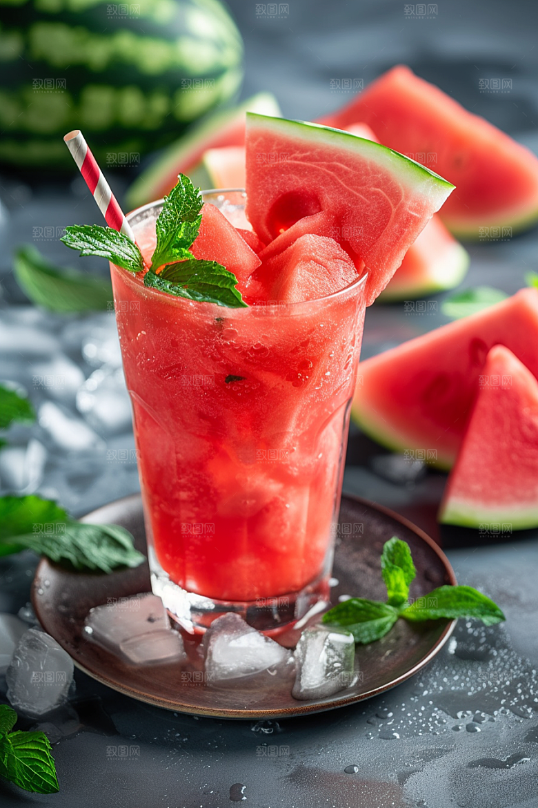 西瓜水果夏季清新