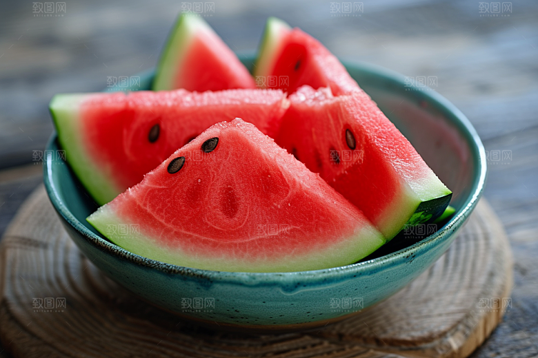 西瓜水果美食摄影图