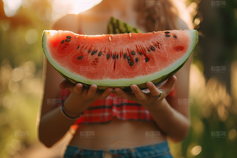 西瓜水果仲夏摄影图