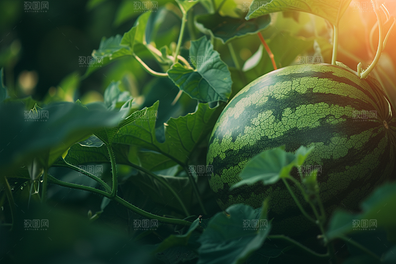 西瓜水果夏季摄影图