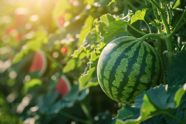 西瓜水果摄影图立夏