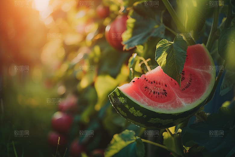 西瓜水果夏季摄影图