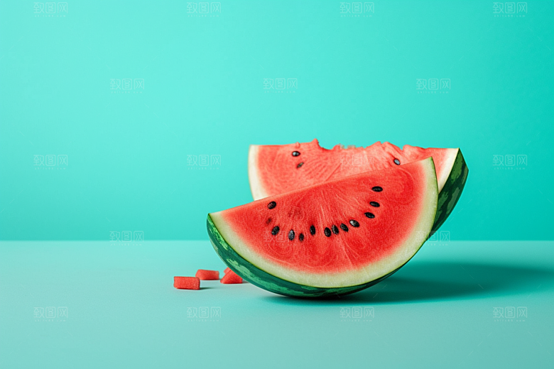 西瓜水果摄影图夏季