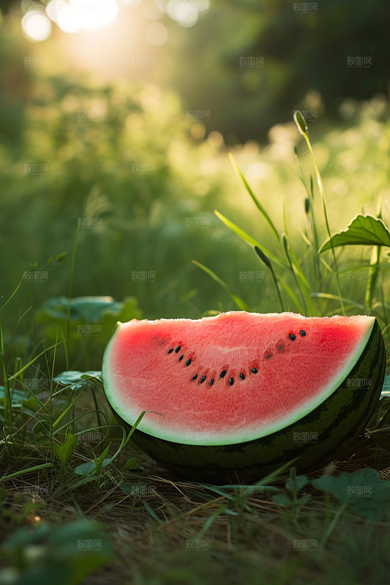 西瓜水果夏季摄影图