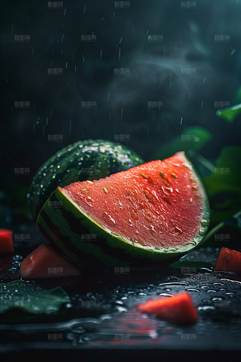 西瓜水果夏天摄影图