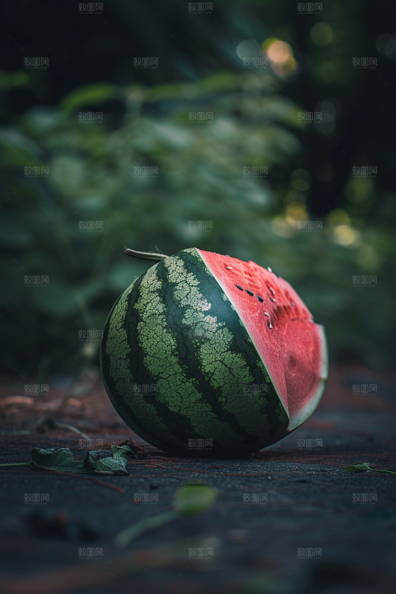 西瓜水果摄影图夏季