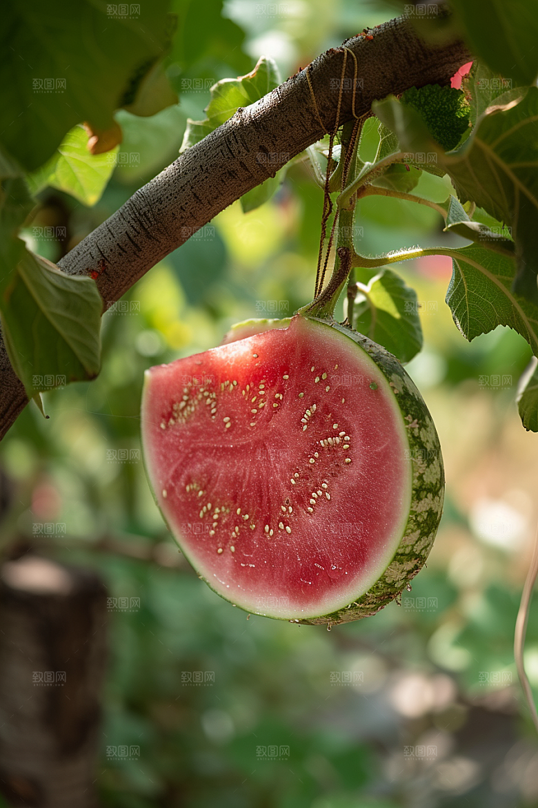 西瓜水果夏季摄影图