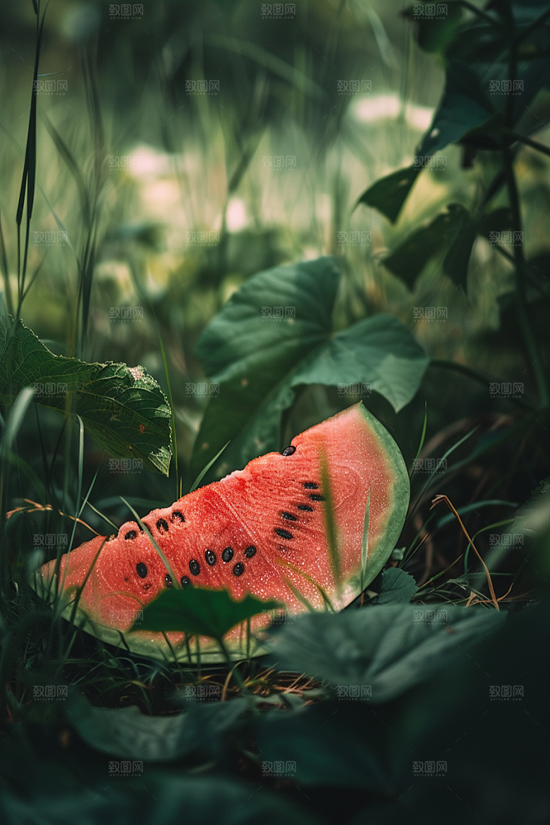 西瓜水果美食摄影图