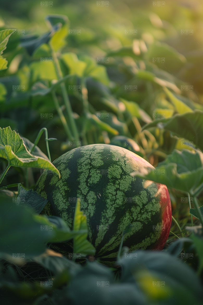 西瓜水果美食摄影图