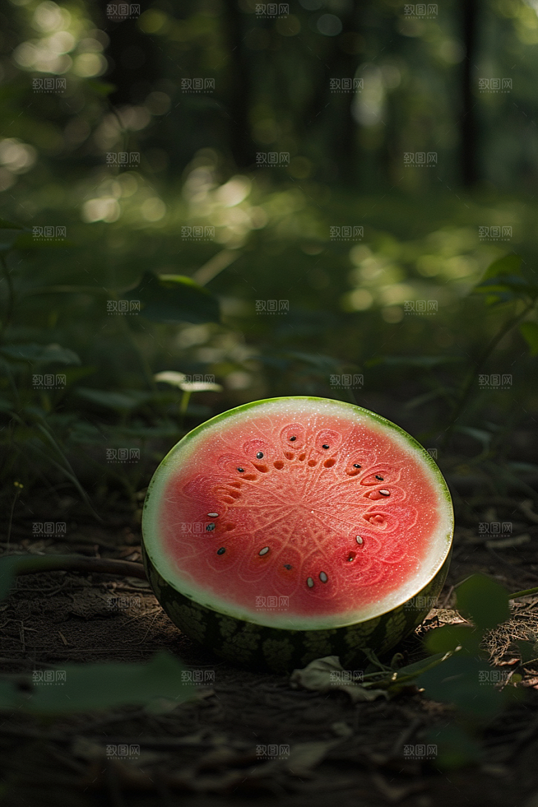 西瓜水果摄影图夏季
