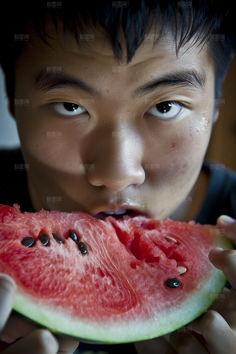 西瓜水果夏季摄影图