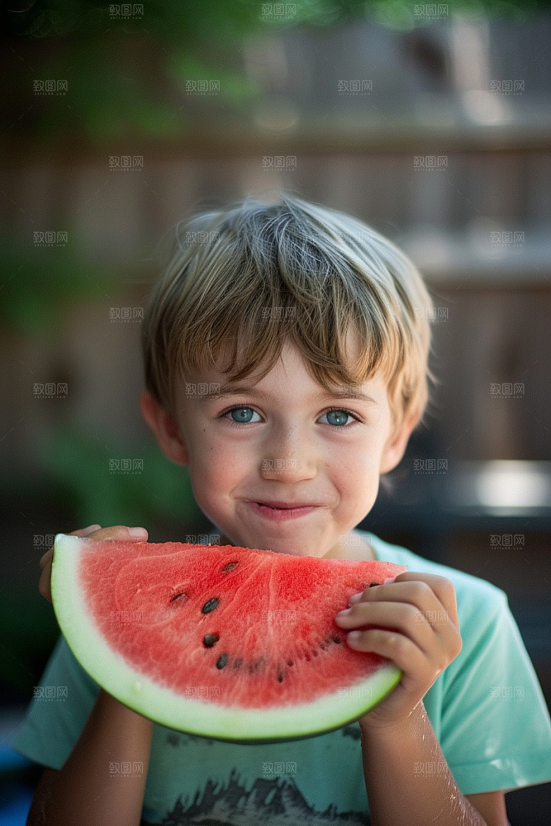 西瓜水果夏天清新