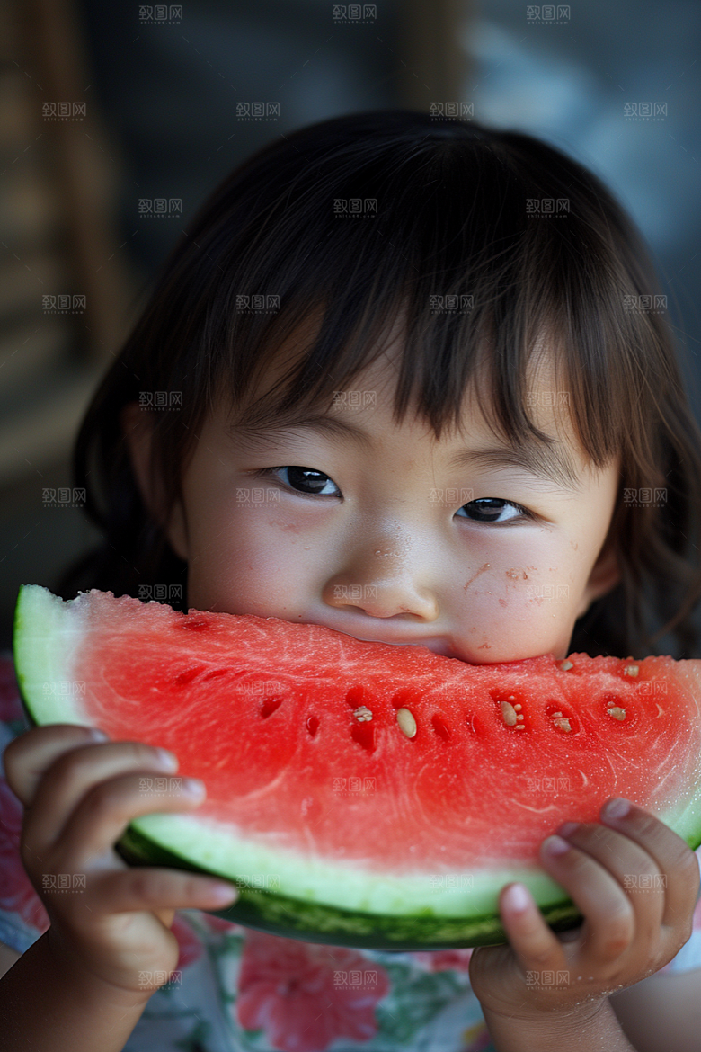 西瓜水果摄影图立夏