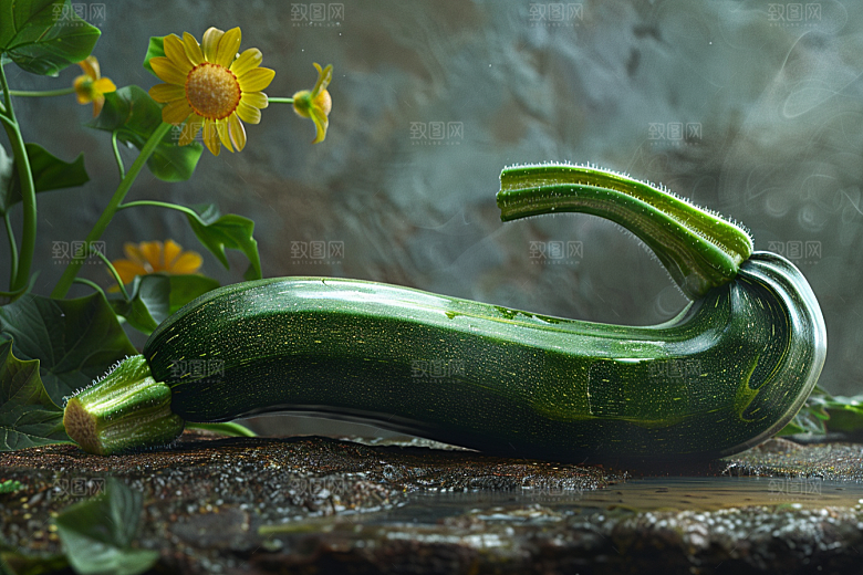 西葫芦绿色菜瓜摄影图