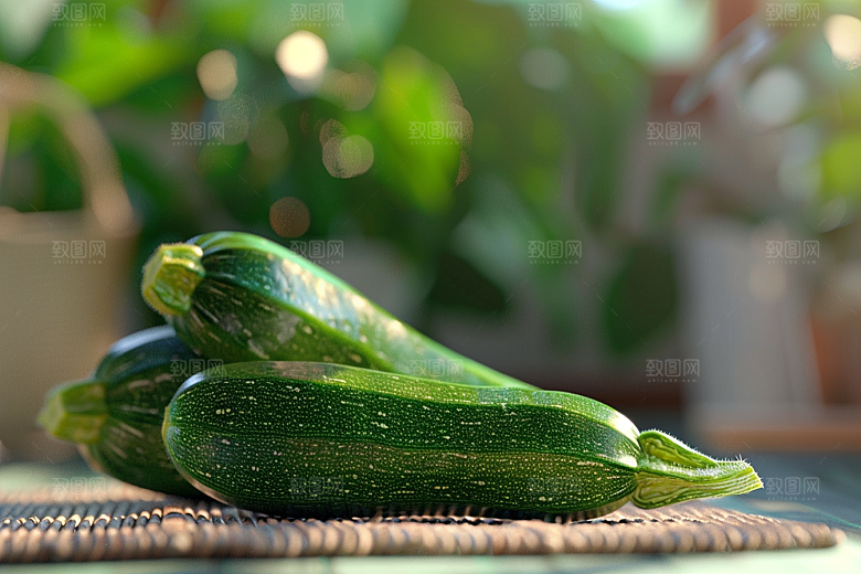 西葫芦清新食材摄影图