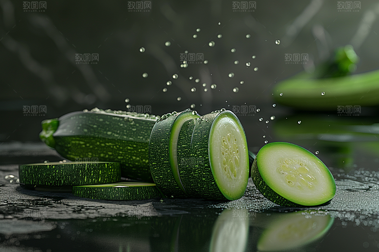 西葫芦蔬菜清新摄影图