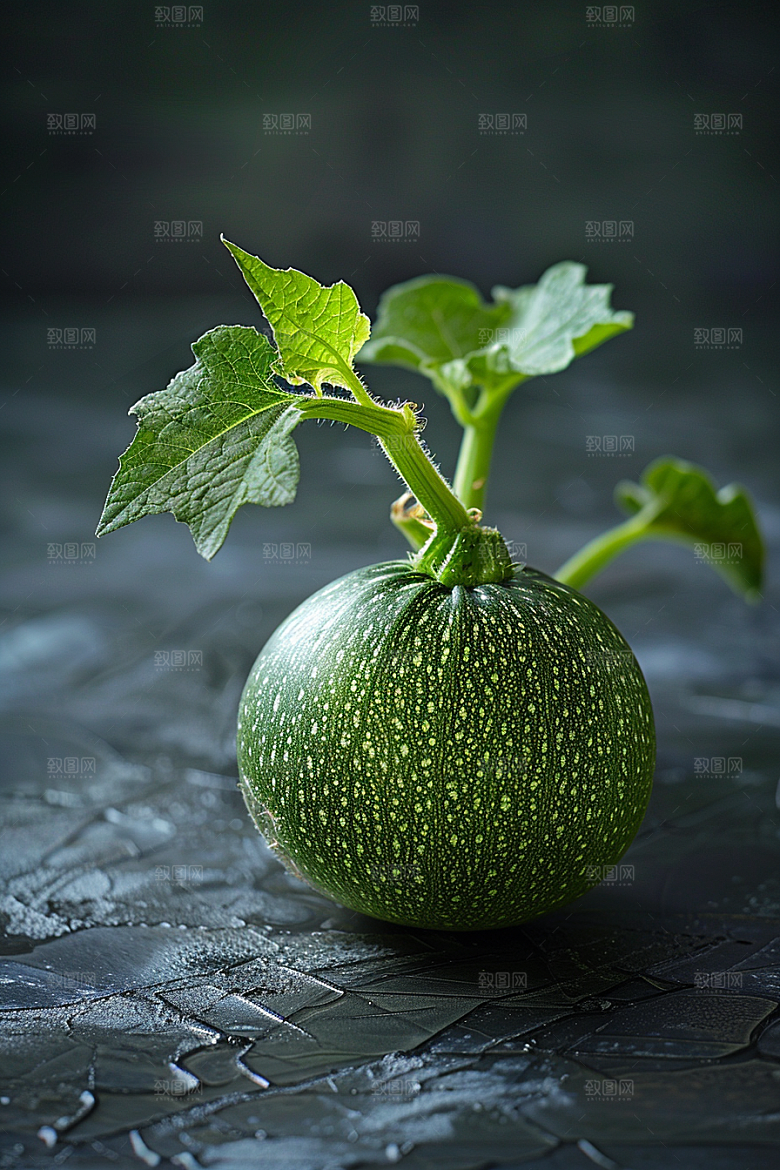 西葫芦绿色果实摄影图