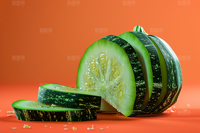 西葫芦瓜果食材摄影图