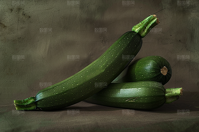 西葫芦绿色果实摄影图