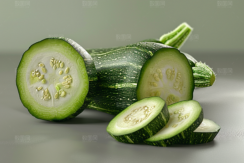 西葫芦自然绿色摄影图