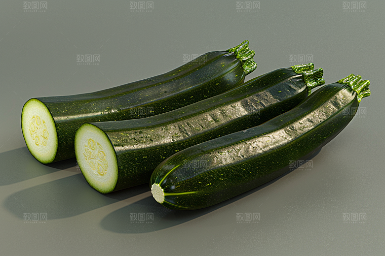 西葫芦白瓜绿色摄影图