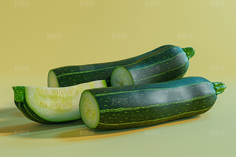西葫芦清新菜瓜摄影图