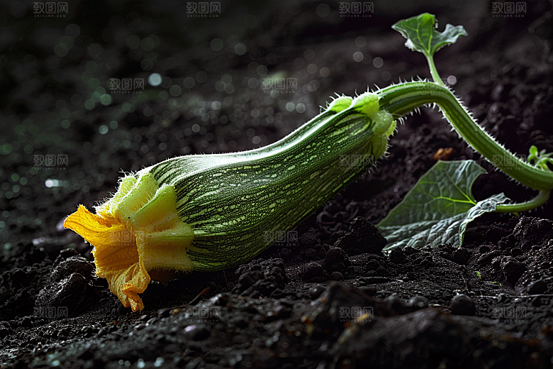 西葫芦绿色白瓜摄影图