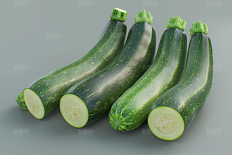 西葫芦白瓜绿色摄影图