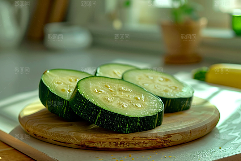 西葫芦清新食材摄影图