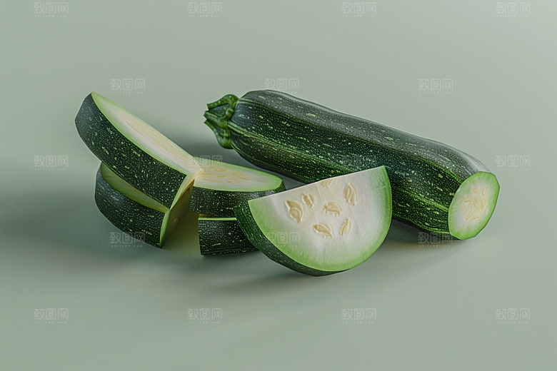 西葫芦白瓜自然摄影图