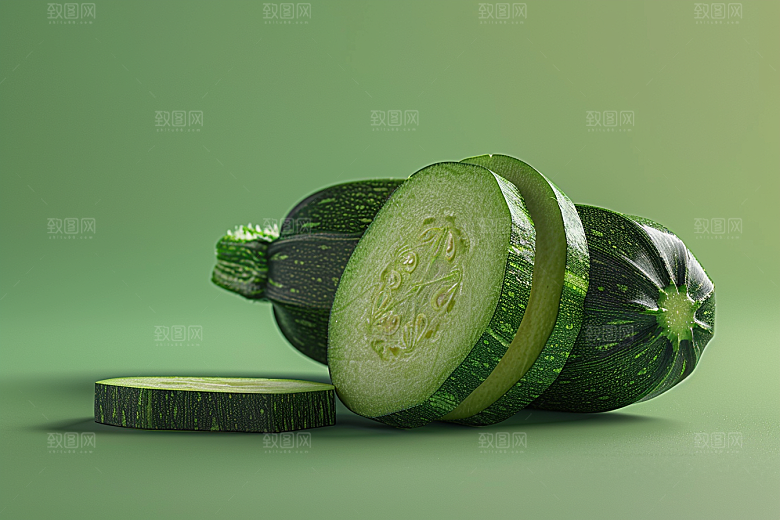 西葫芦白瓜食材摄影图