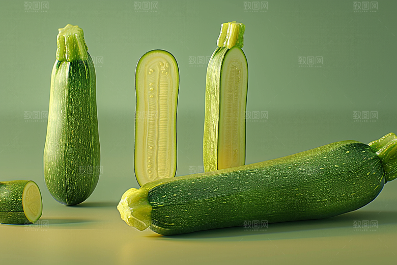 西葫芦清新蔬菜摄影图