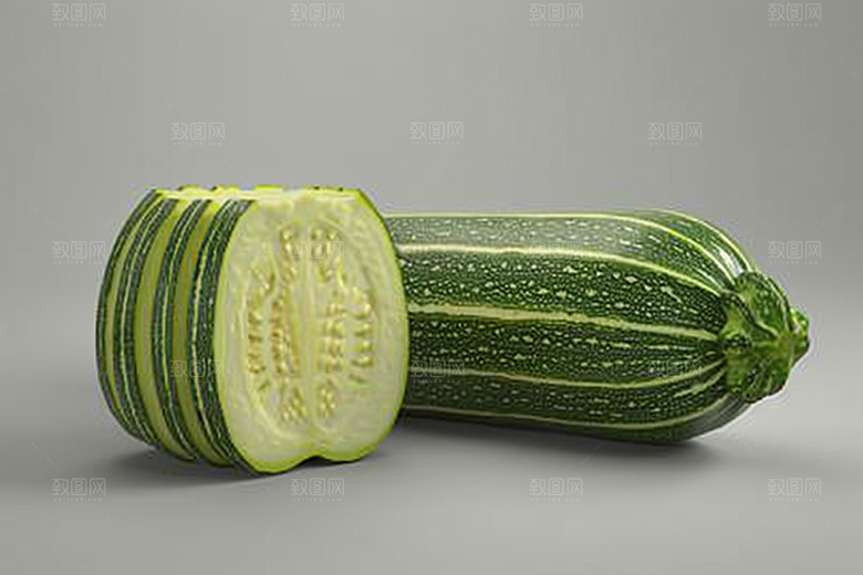 西葫芦白瓜食材摄影图