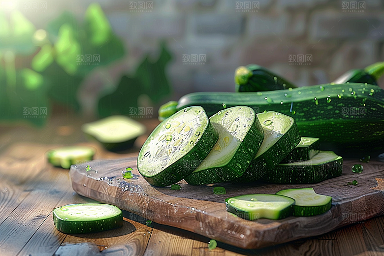 西葫芦菜瓜食材摄影图