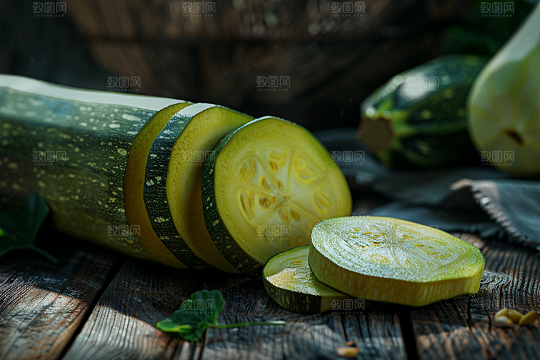 西葫芦清新美食摄影图