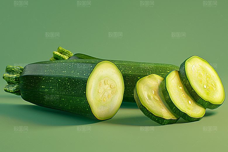 西葫芦白瓜绿色摄影图