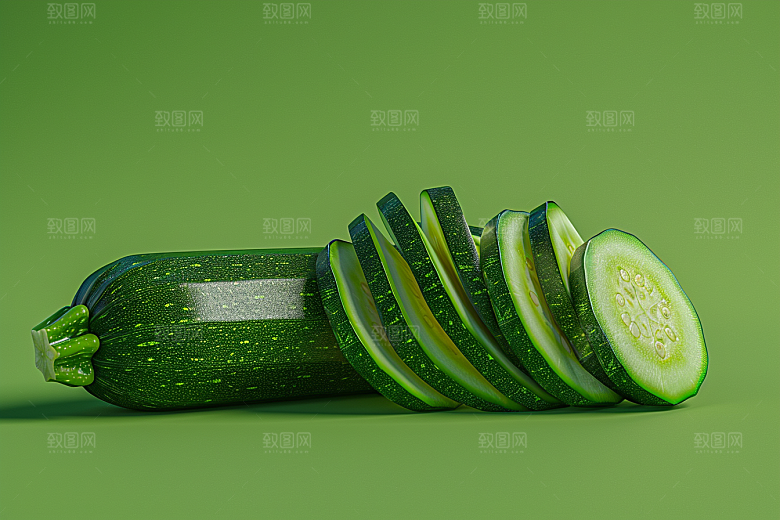 西葫芦绿色食材摄影图