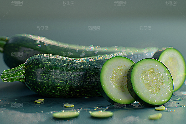 西葫芦白瓜食材摄影图