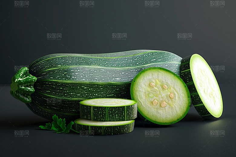 西葫芦食材绿色摄影图